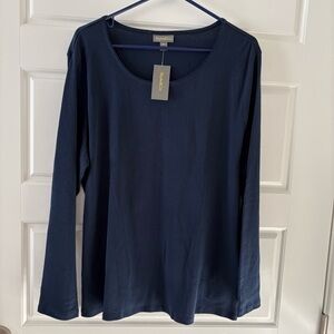 Style & Co. Navy Long Sleeve Tunic Top Size XXL